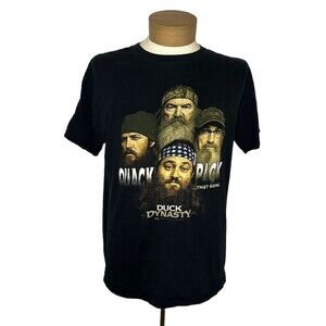Quack Pack Duck Dynasty TV Show T-Shirt Size L Black Hunting